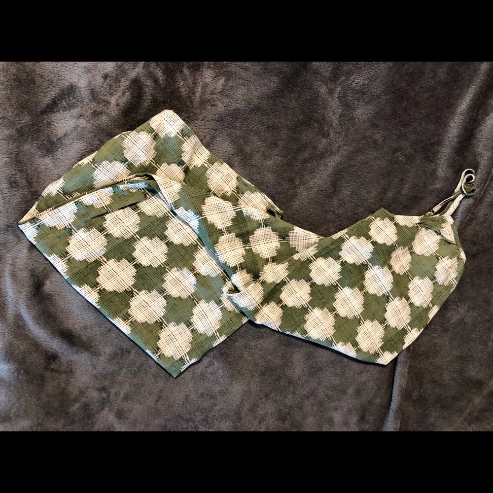 Green and cream maxi dress